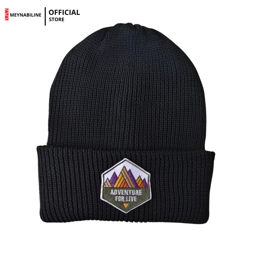 Adventure For Live Beanie Hat Knit Premium - Black - Gambar 6