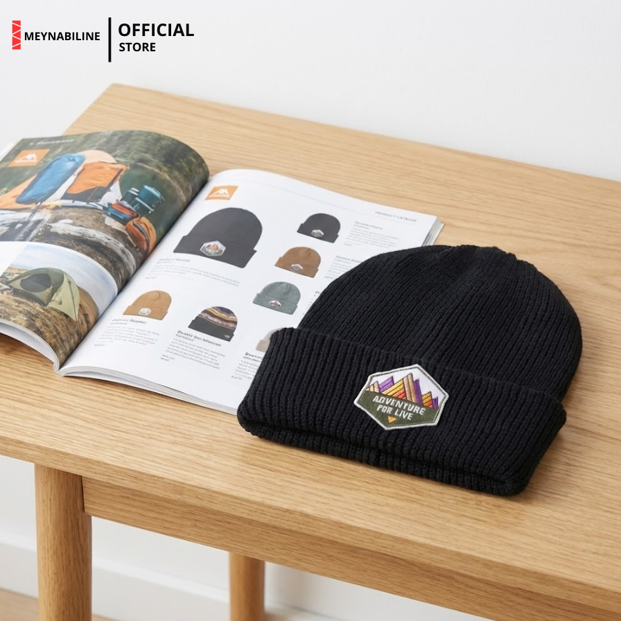 Adventure For Live Beanie Hat Knit Premium - Black - Gambar 5