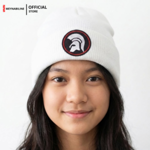Trojan Beanie Hat Knit Premium - White