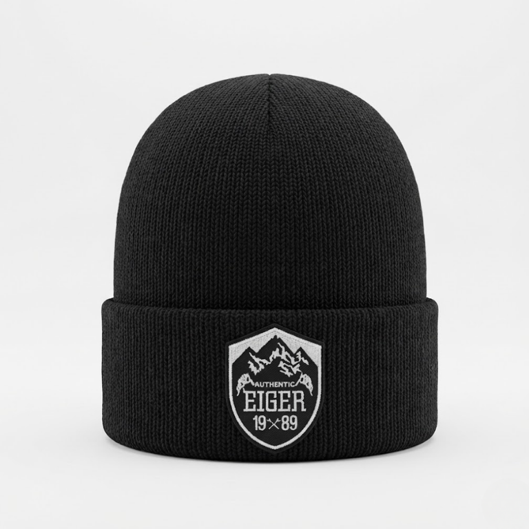 Authentic 1989 Beanie Hat Knit Premium - Black - Gambar 2