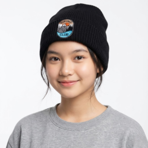 Hiking Club Beanie Hat Knit Premium - Black