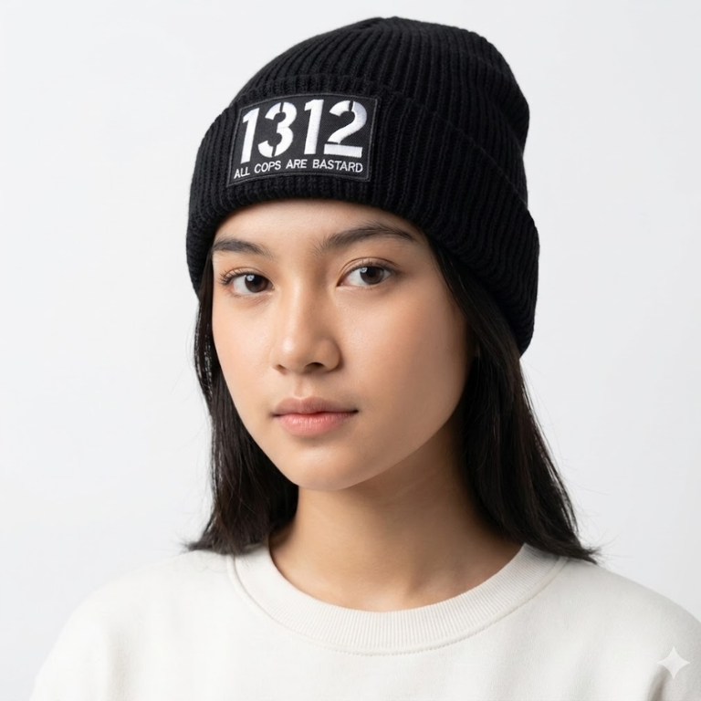 1312 All Cops Are Bastard ACAB Beanie Hat Knit Premium - Black