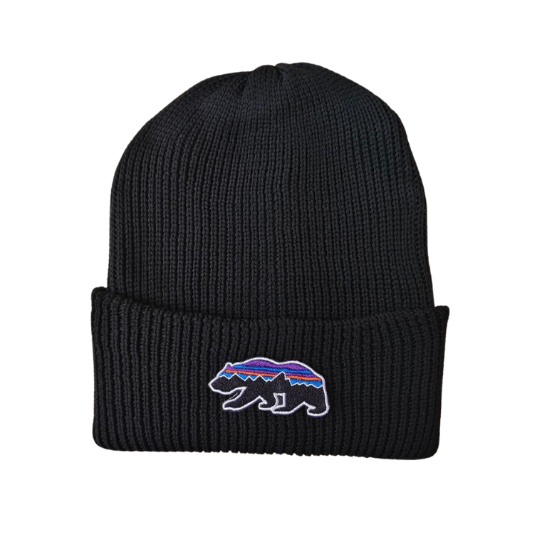 Adventure Patagonia Bear Beanie Hat Knit Premium - Black - Gambar 3