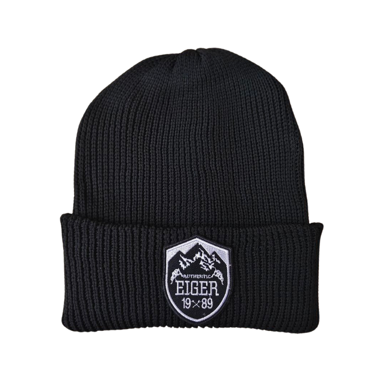 Authentic 1989 Beanie Hat Knit Premium - Black - Gambar 3