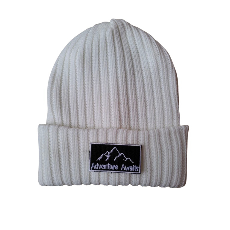 Adventure Awaits v2 Beanie Hat Knit Premium - White - Gambar 3