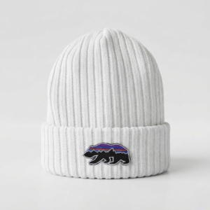 Adventure Patagonia Bear Beanie Hat Knit Premium - White
