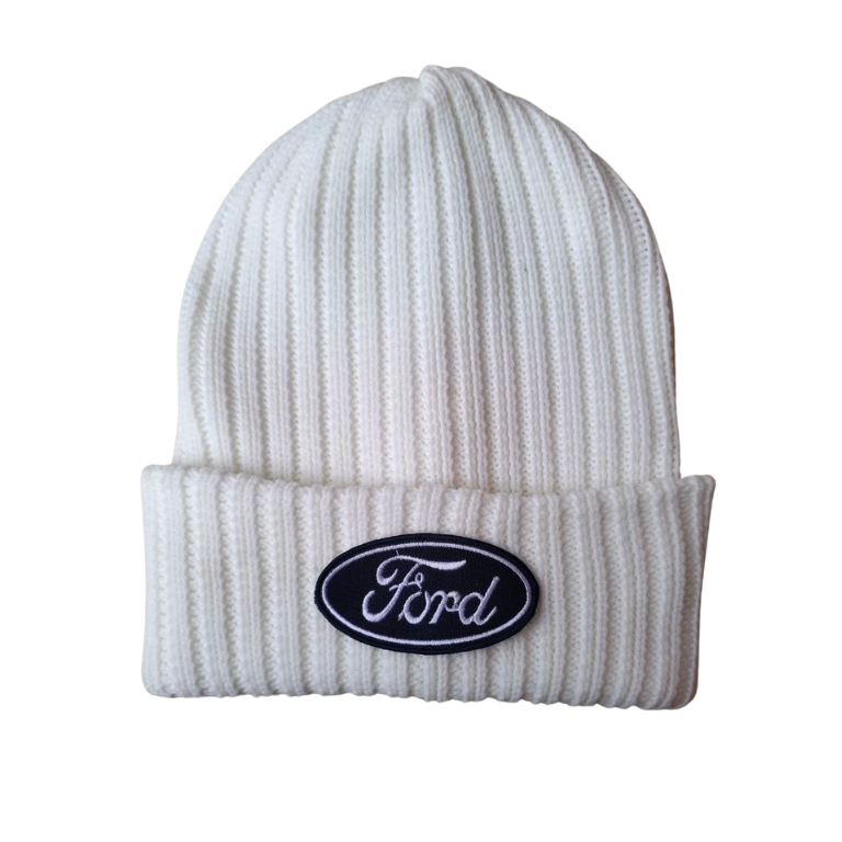 Ford Beanie Hat Knit Premium - White - Gambar 3